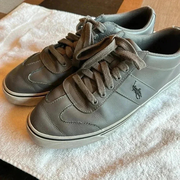 Polo Ralph Lauren grey Men’s low top lace up shoes size 12 - Picture 1 of 8